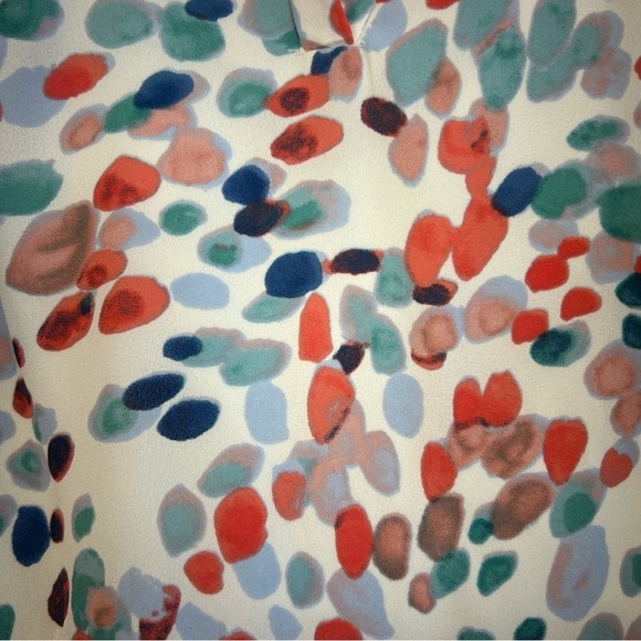 Maeve Colorful Cold Shoulder Dot Pattern Lightweight Flowy Dress Size Small - Picture 6 of 12